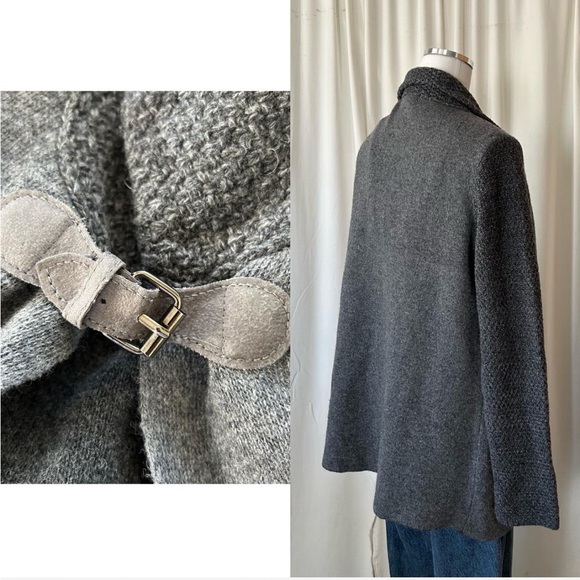 Chiaramente Wool Cradigan sweater Grey Large. - Picture 7 of 8